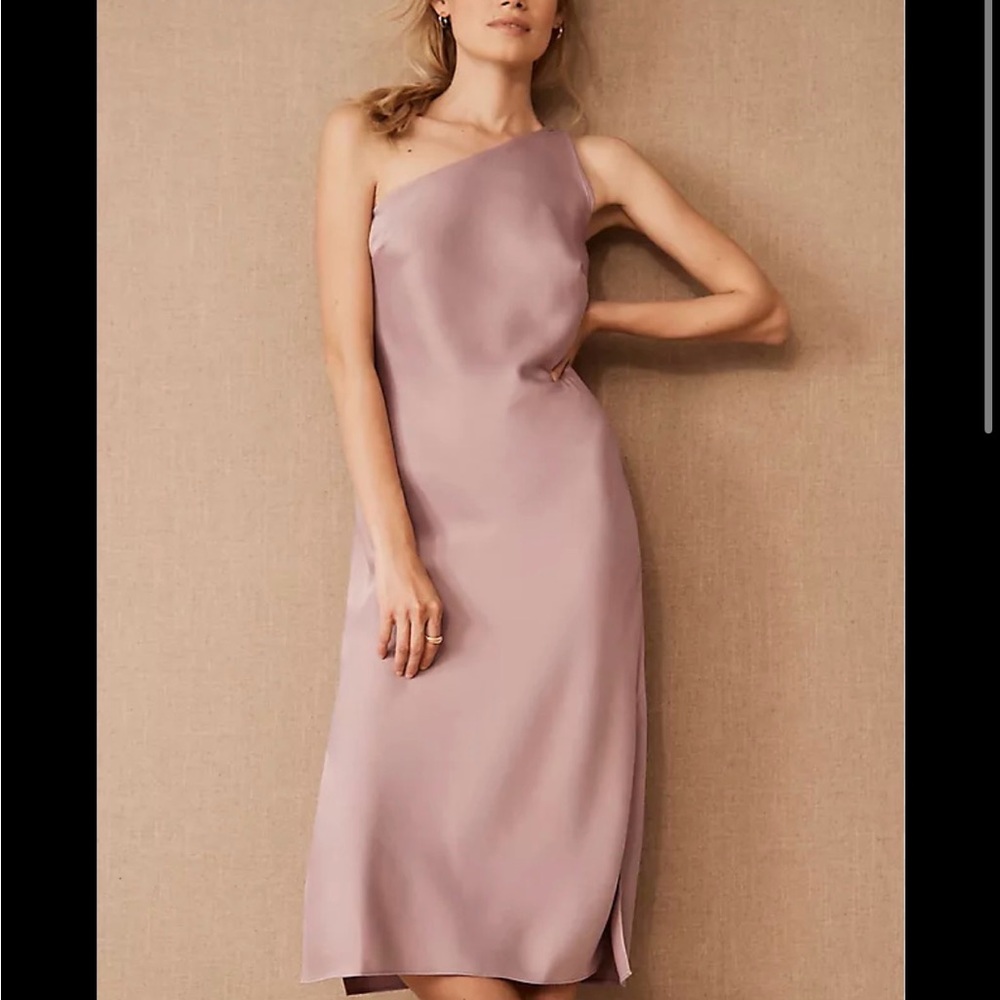 Anthropologie BHLDN Audrie One-Shoulder Satin Dress S